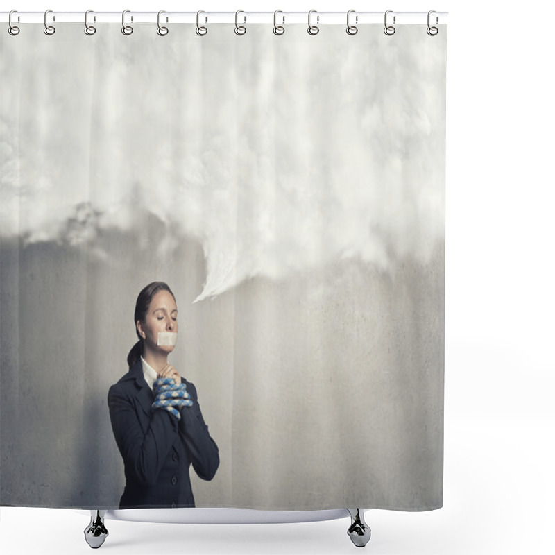 Personality  Not A Word She Can Say Shower Curtains