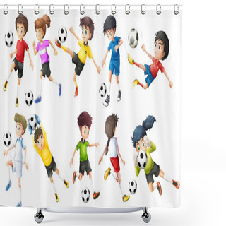 Personality  Soccer Players Shower Curtains