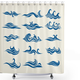 Personality  Set From Sea Waves Shower Curtains