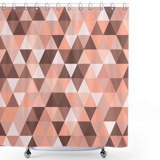 Personality  Beige Triangular Seamless Pattern. Geometric Vector Background. Polygonal Mosaic Decorative Backdrop. Easy To Edit Design Template For Your Artworks. Shower Curtains