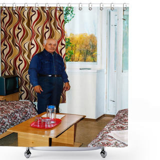 Personality  Elderly Man In The Room Shower Curtains