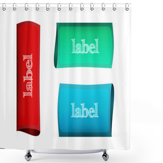 Personality  Vector Set Of Labels. Shower Curtains