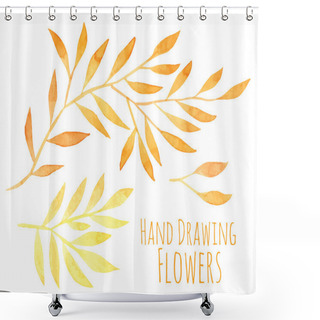Personality  Watercolor Hand Drawing  Leaves Shower Curtains