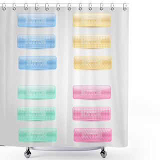 Personality  Vector Set Of Web Buttons Shower Curtains