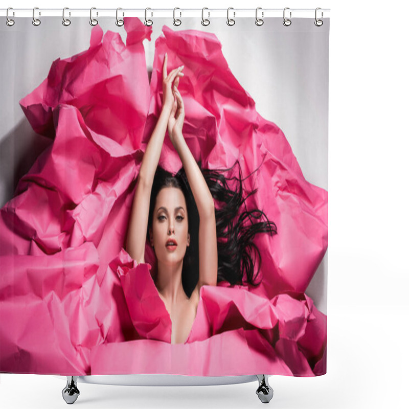 Personality  pink shower curtains