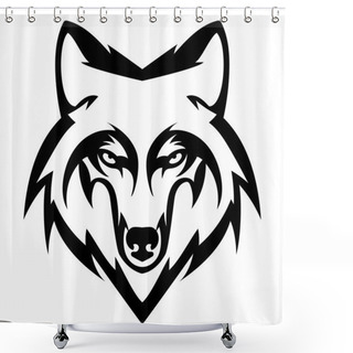 Personality  Wolf Head Logo Mascot Emblem Shower Curtains