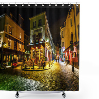 Personality  View Of Typical Paris Cafe Le Consulat On Montmartre, France Shower Curtains