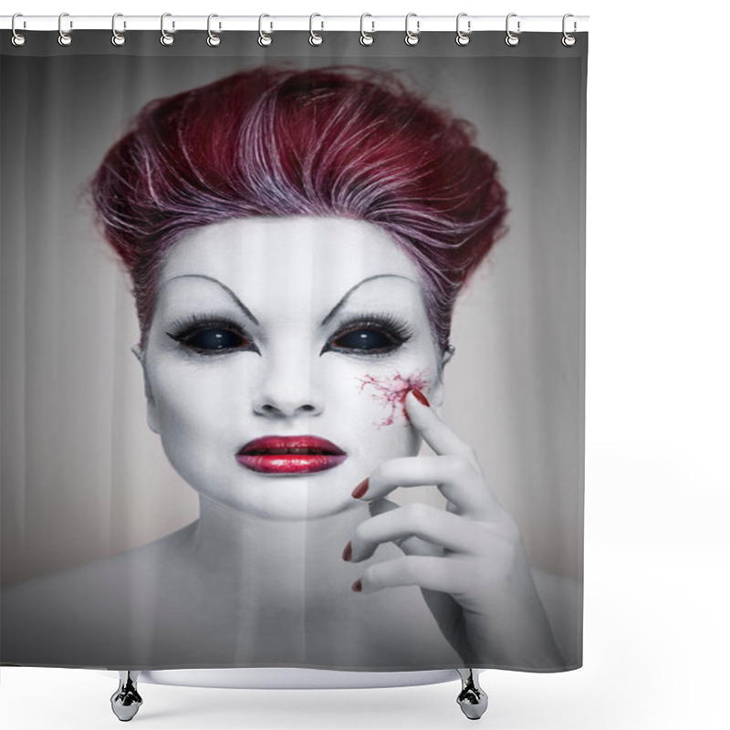 Personality  Zombie girl shower curtains