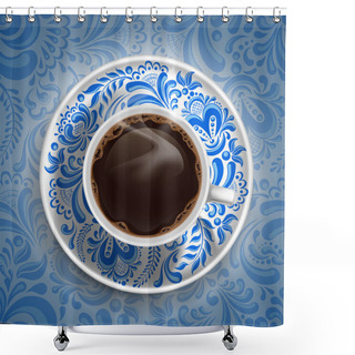 Personality  Luxury Coffee Cup  Shower Curtains