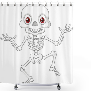 Personality  Happy Halloween Skeleton Dancing Shower Curtains