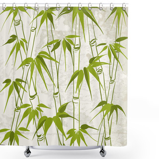 Personality  Bamboo With Leaves Pattern. Shower Curtains