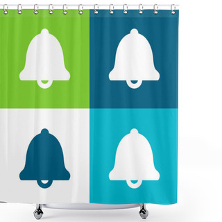 Personality  Alarming Bell Flat Four Color Minimal Icon Set Shower Curtains