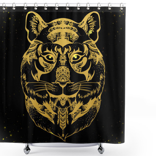 Personality  Ethnic Patterned Animal Head Shower Curtains