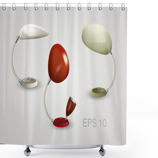 Personality  Vector Set Of Lamps Shower Curtains