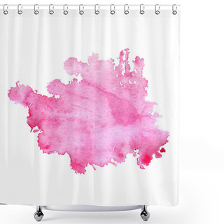 Personality  Watercolor Stain Of Pink With Splashes. Shower Curtains