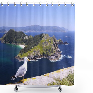 Personality  Islands Cies In Vigo, Spain. Shower Curtains