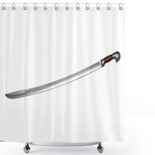 Personality  Naked Circassian Cavalry Sword Isolated On White Shower Curtains