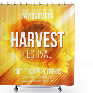 Personality  Harvest Festival Poster. Vector Illustration  Shower Curtains