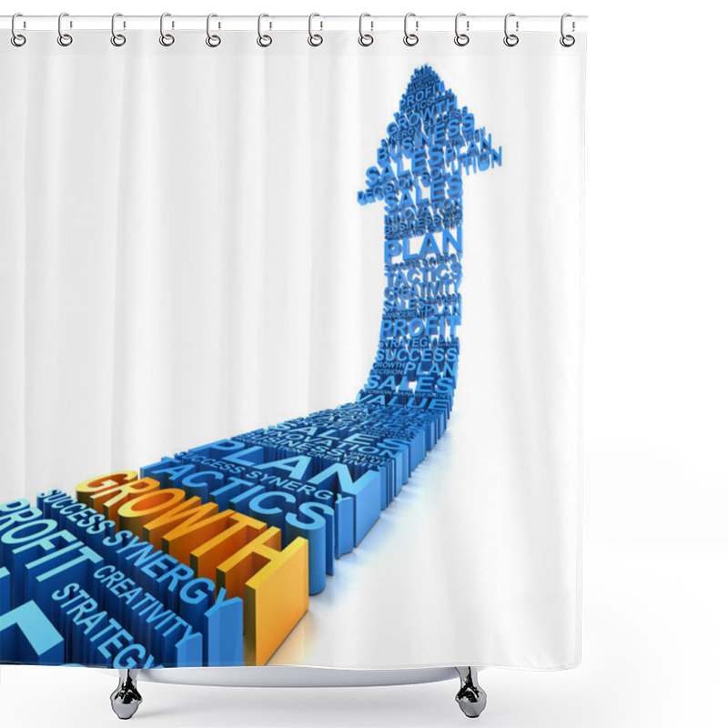 Personality  Business growth arrow, 3d render shower curtains