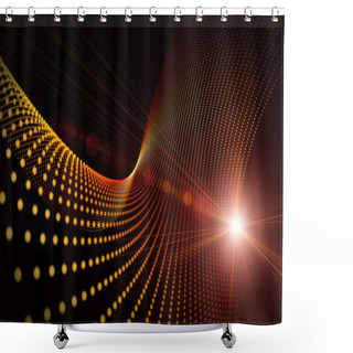 Personality  Futuristic Technology Wave Background Design With Lights Shower Curtains