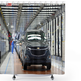 Personality  Chevrolet Cars Are Being Assembled On The Assembly Line At An Auto Plant Of SAIC-GM, A Joint Venture Between SAIC Motor And General Motors, In Wuhan City, Central China's Hubei Province, 7 April 2017 Shower Curtains