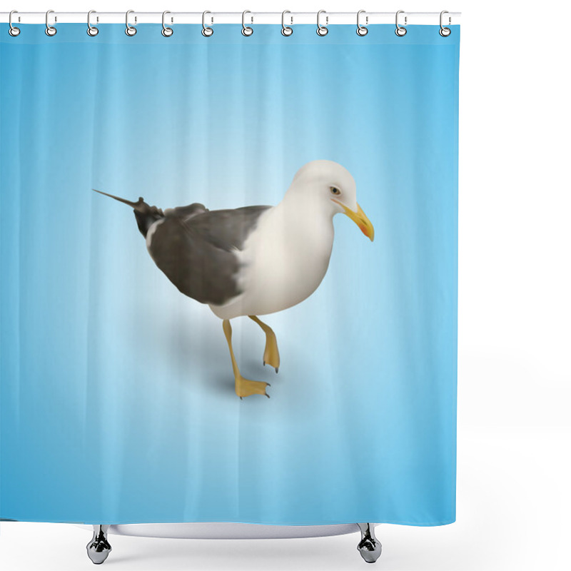 Personality  Illustration of seagull,  vector illustration  shower curtains