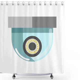 Personality  Security Camera In Round Shape Shower Curtains
