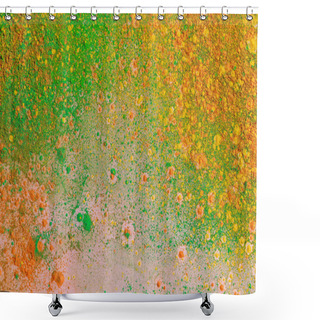 Personality  Orange, Yellow And Green Colorful Holi Paint Explosion Shower Curtains
