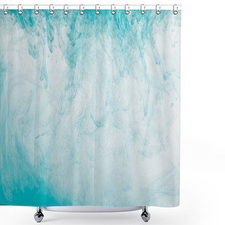 Personality  Close Up View Of Light Blue Paint Swirls In Water  Shower Curtains