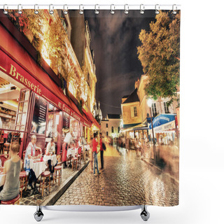 Personality  Tourists And Locals Walk In Montmartre Streets Shower Curtains