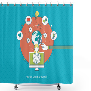 Personality  Online Communication, Education And Social Media Shower Curtains