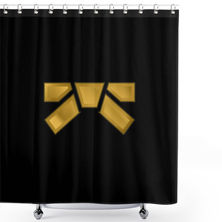 Personality  Belt Gold Plated Metalic Icon Or Logo Vector Shower Curtains