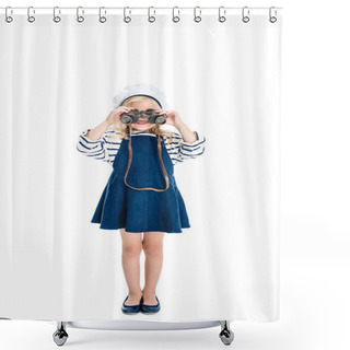 Personality  Child Holding Binoculars Shower Curtains