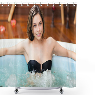 Personality  Woman Relaxing In Whirlpool Bath Shower Curtains