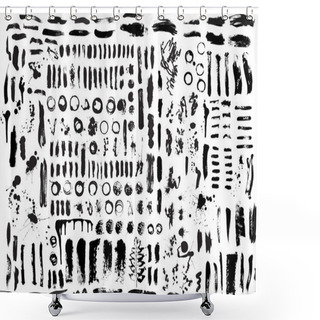 Personality  Brush Strokes And Ink And Paint Splatters Vector Illustration Shower Curtains