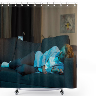 Personality  Woman Sleeping On Sofa Shower Curtains
