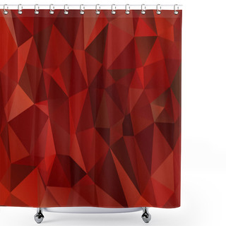 Personality  Vector Abstract Irregular Polygon Background - Triangle Low Poly Pattern - Strawberry Red Color  Shower Curtains