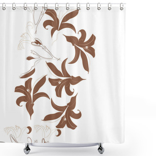 Personality  Abstract Simple Floral Pattern With Copy Space Shower Curtains