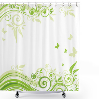 Personality  Floral Green Background Shower Curtains