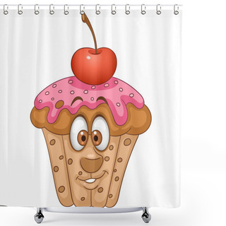 Personality  Cartoon Sweet Muffin Shower Curtains