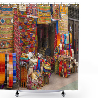 Personality  Colorful Fabrics On The Agadir Market In Morocco Shower Curtains