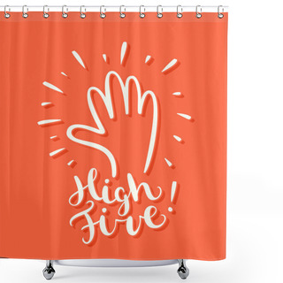 Personality  High Five! Greeting Card. Shower Curtains