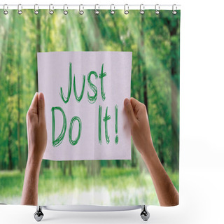 Personality  Just Do It Card Shower Curtains