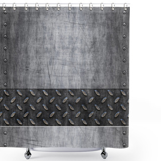 Personality  Old Metal Background Texture Shower Curtains