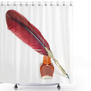 Personality  Feather Isolated On White Background Shower Curtains
