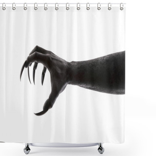 Personality  Creepy Monster Claw Isolated On White Background With Clipping Path Shower Curtains