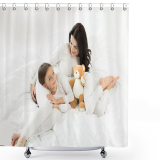 Personality  Daughter And Mother Relaxing   Shower Curtains