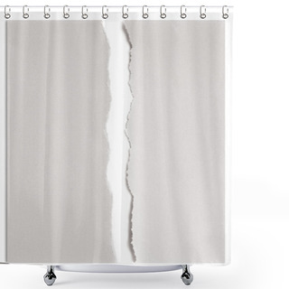 Personality  Torn White Paper Over White With Shadow Shower Curtains