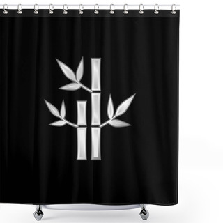 Personality  Bamboo Plants Of Spa Silver Plated Metallic Icon Shower Curtains