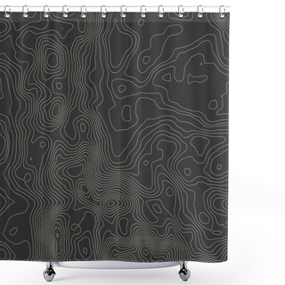 Personality  Topographic Map Background Concept With Space For Your Copy. Shower Curtains